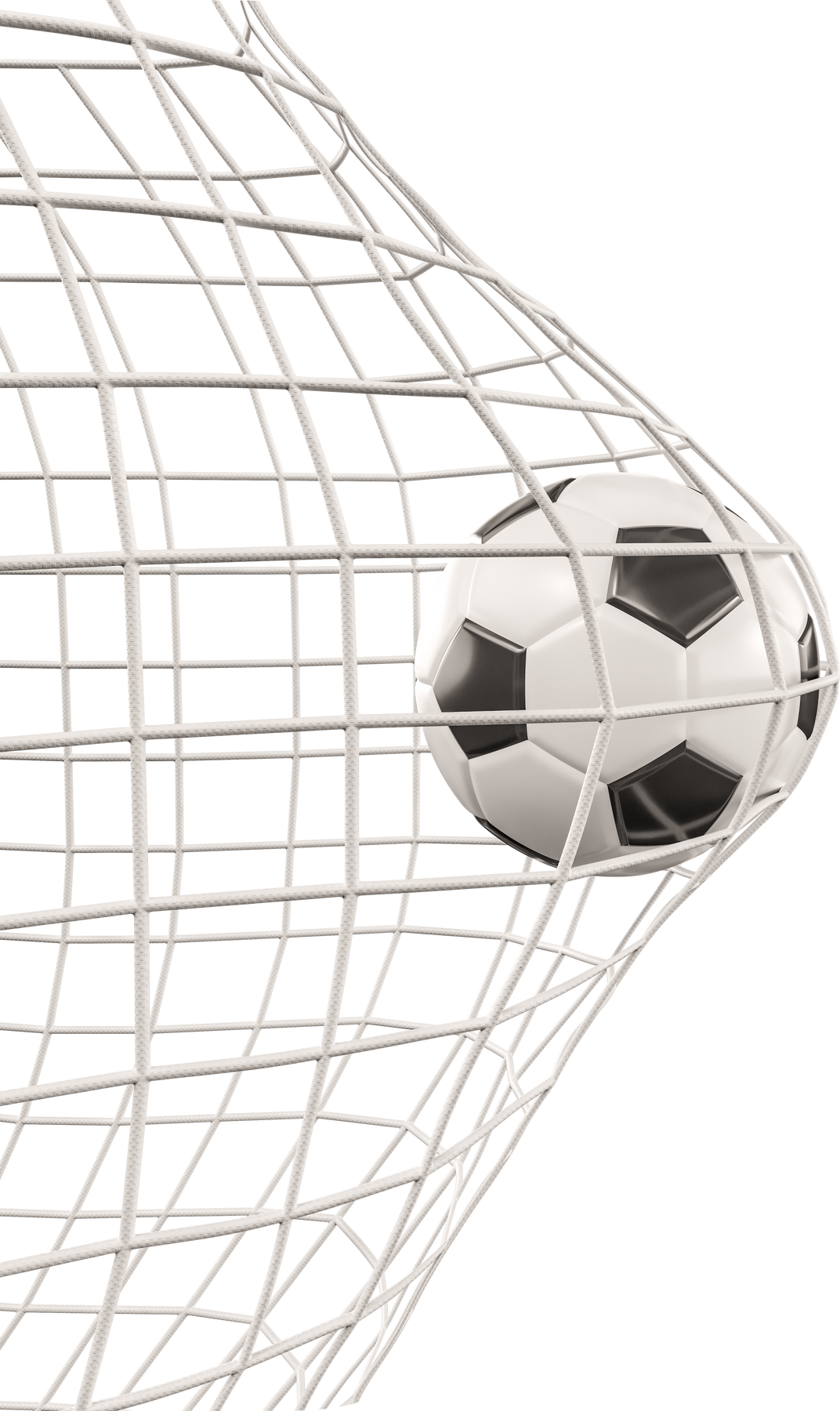 Soccer Net with Ball in 3d render